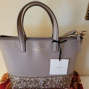 kate Spade Greta Court Satchel With Glitter Base. NWT.